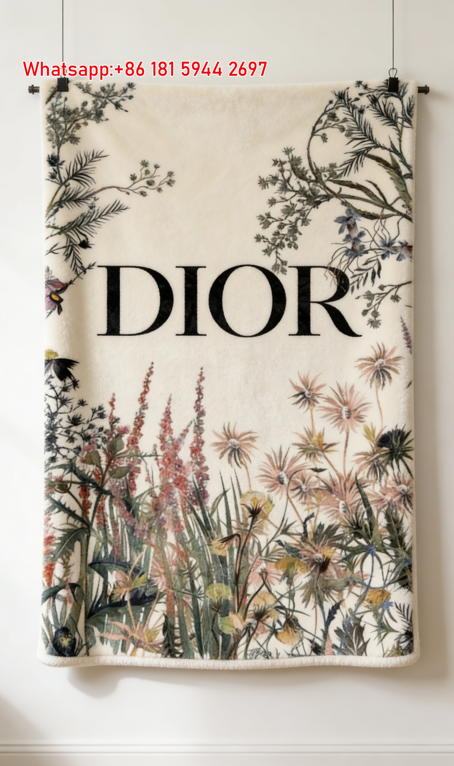 Dior Botanical Wildflower Flannel Sofa Blanket D309